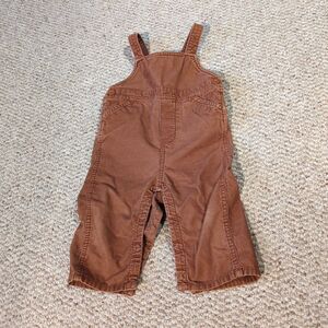 Hanna Andersson Corduroy Overalls Baby 12–18M Brown Snap Button